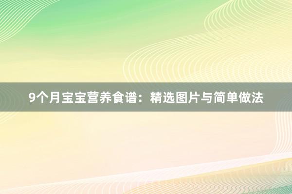 9个月宝宝营养食谱：精选图片与简单做法